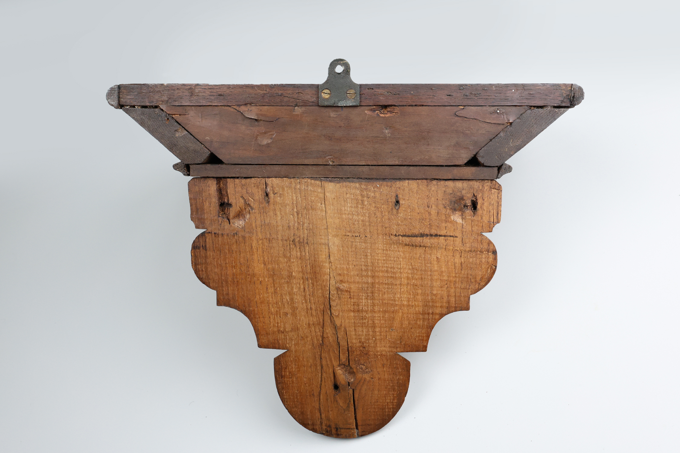 19th Century Art Deco Architectural wall mounted console in oak, France thumbnail